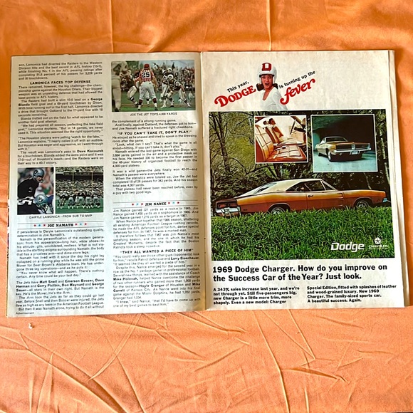 Vintage 1968 American Football League AFL All-Stars Advertising Insert - Picture 3 of 9